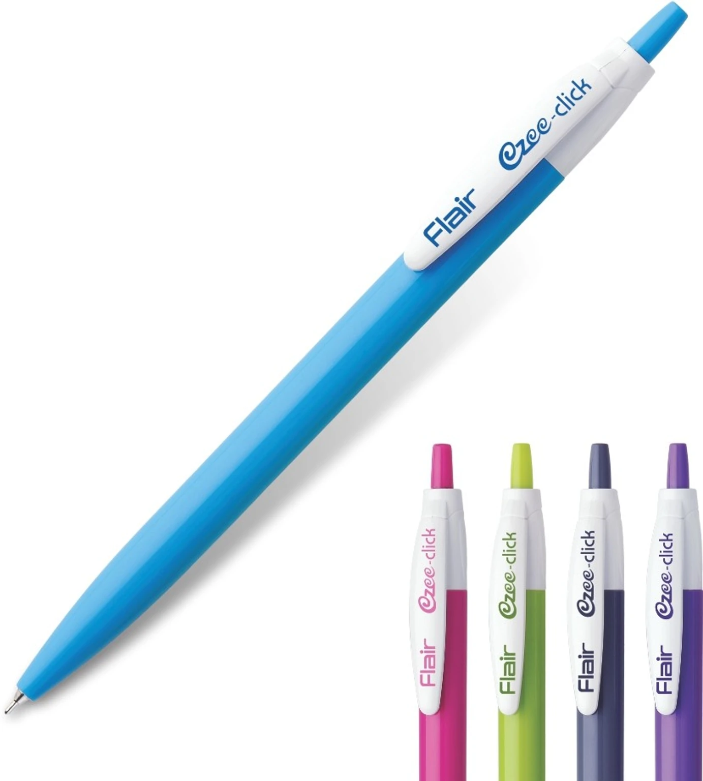 FLAIR Ezee Click Jar Of Ball Pen (Pack of 25, Ink Color - Blue)1
