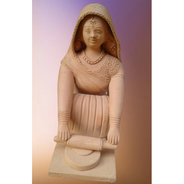Handcrafted Terracotta Woman Sculpture