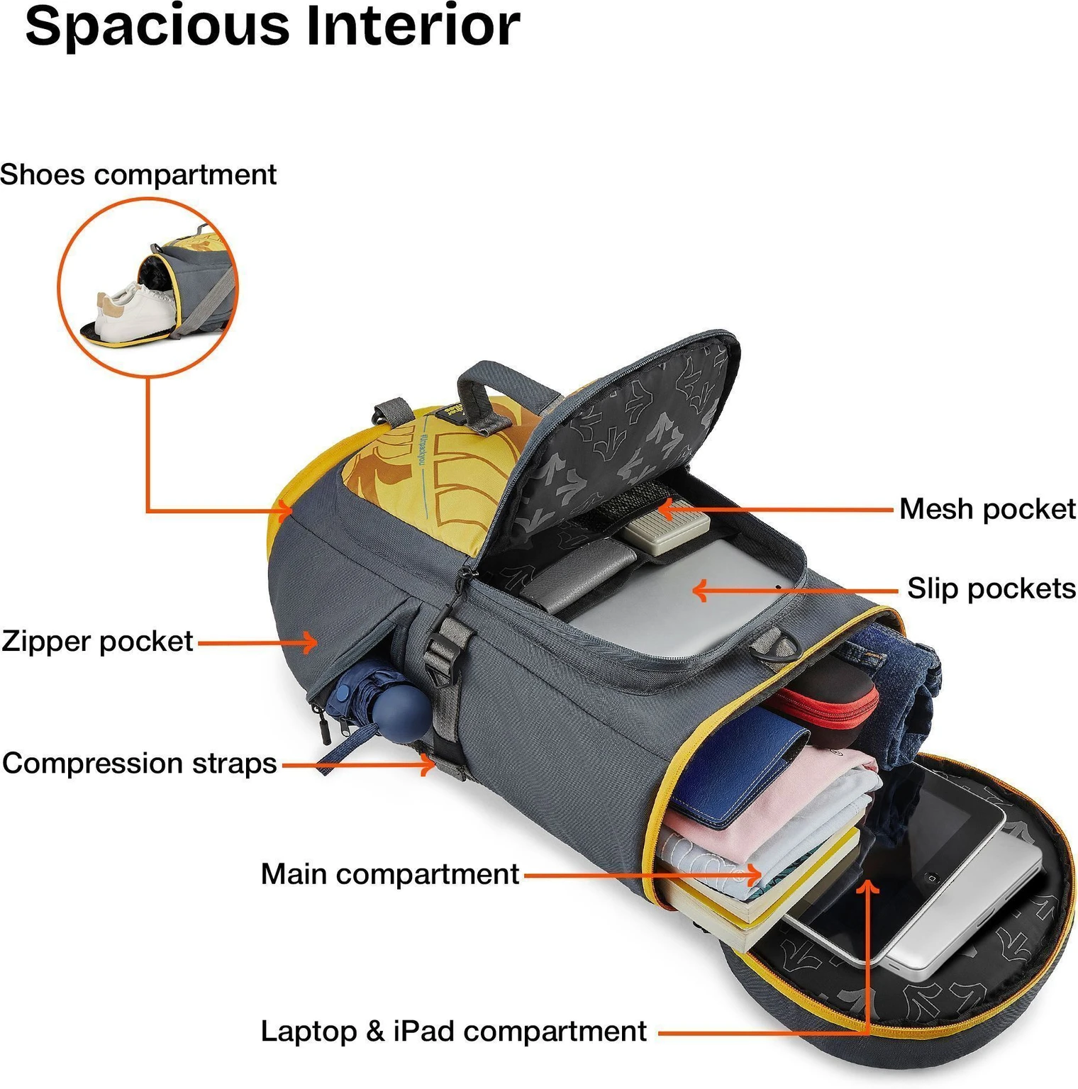 Hunter Rucksack Duffle Carry-On Travel Backpack with Shoe Compartment Rucksack 5
