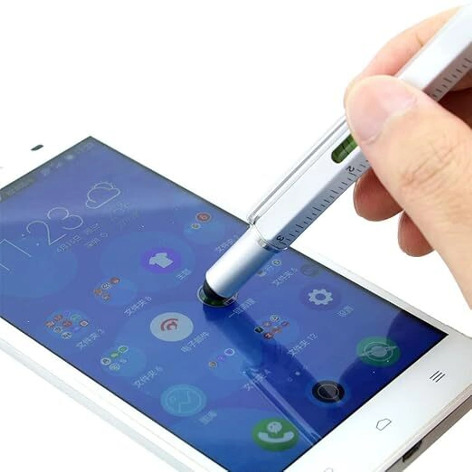 Metal Multi tool Pen 6-in-1 Stylus, Ballpoint Pen, Ruler, Level, Multi function Pen3