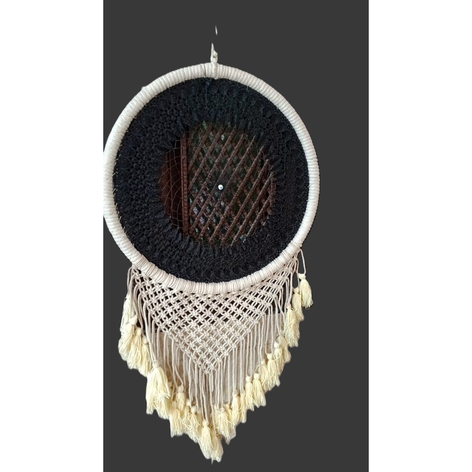 Dream Catcher White Circle With Black Design1