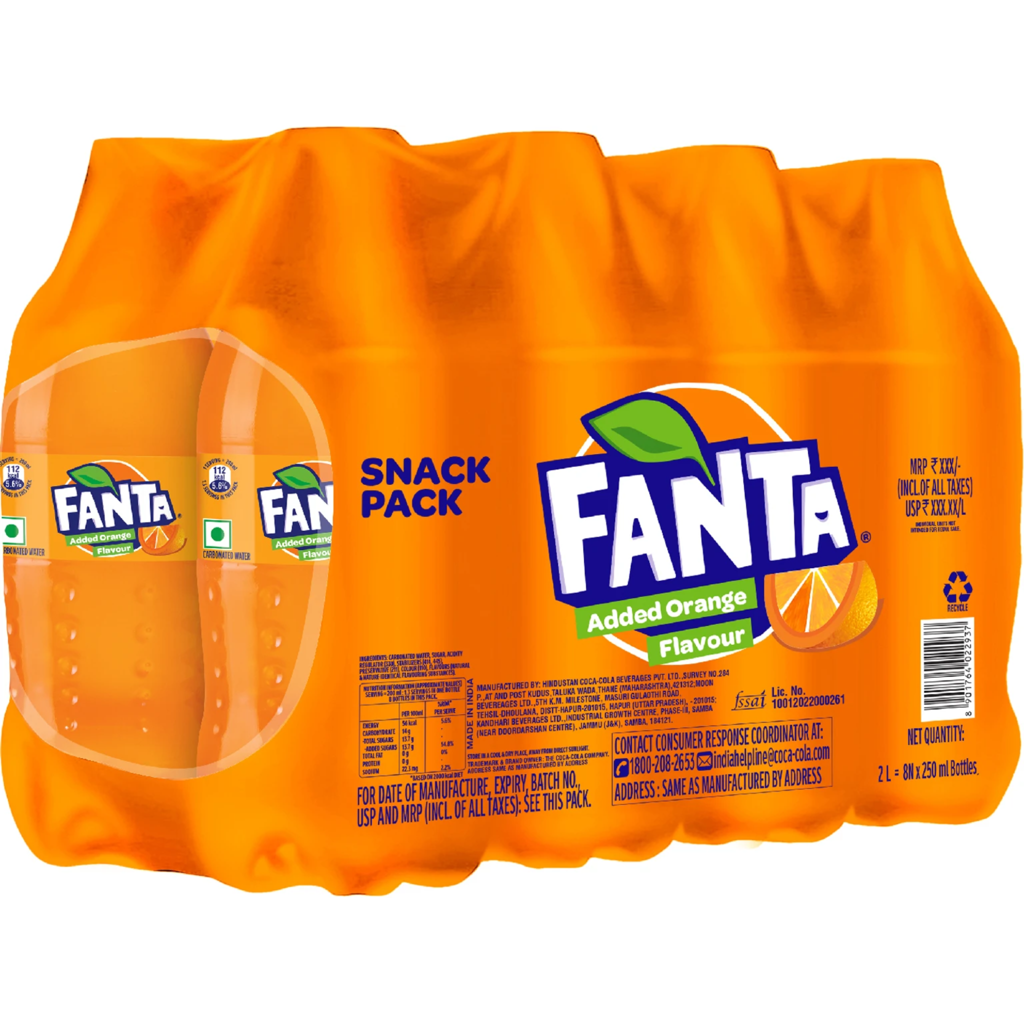 Fanta Plastic Bottle (8 x 250 ml)